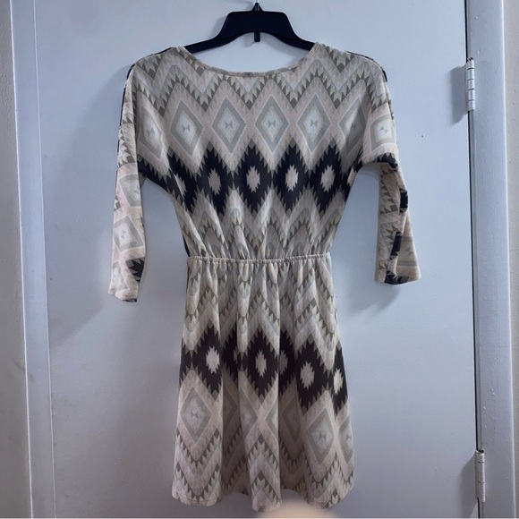 Charlotte Russe Zigzag Pattern Midi Dress - Black and Cream - Picture 2 of 5